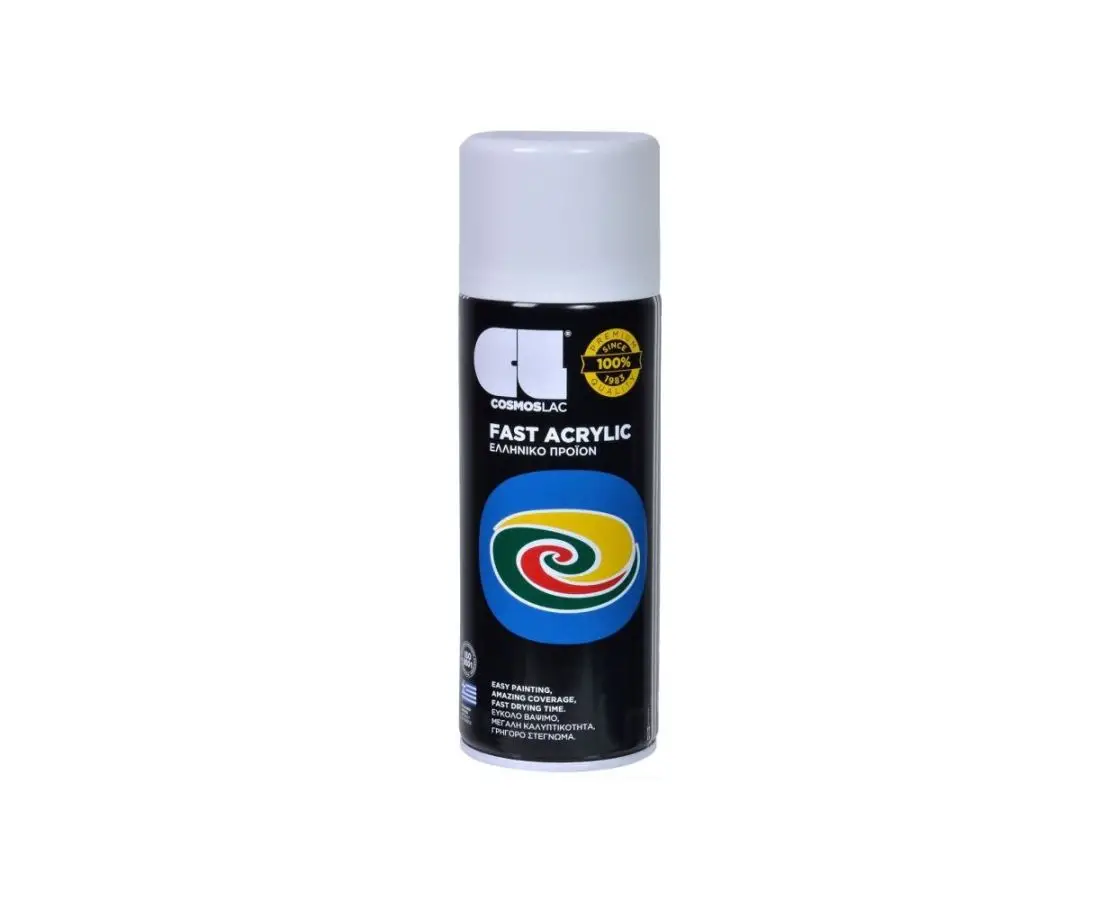 პულვერიზატორი SPRAY FAST ACRYLIC შავი გლუვი R9005 400მლ — სპრეი საღებავი